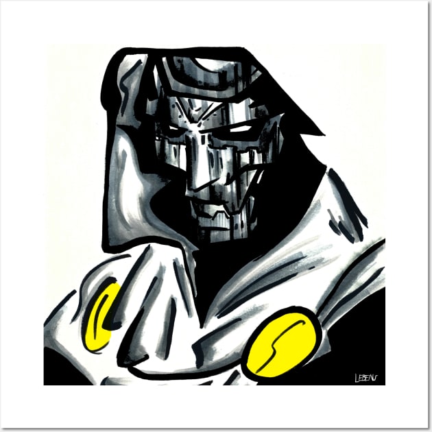 the marvelous dr doom in white beyonder Wall Art by jorge_lebeau